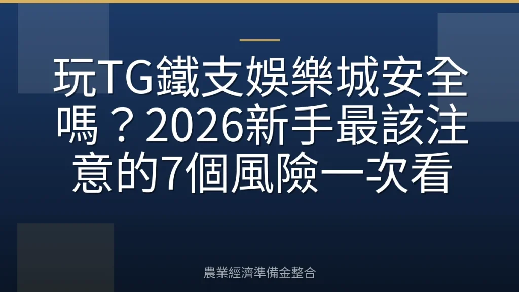 玩TG鐵支娛樂城安全嗎？2026新手最該注意的7個風險一次看