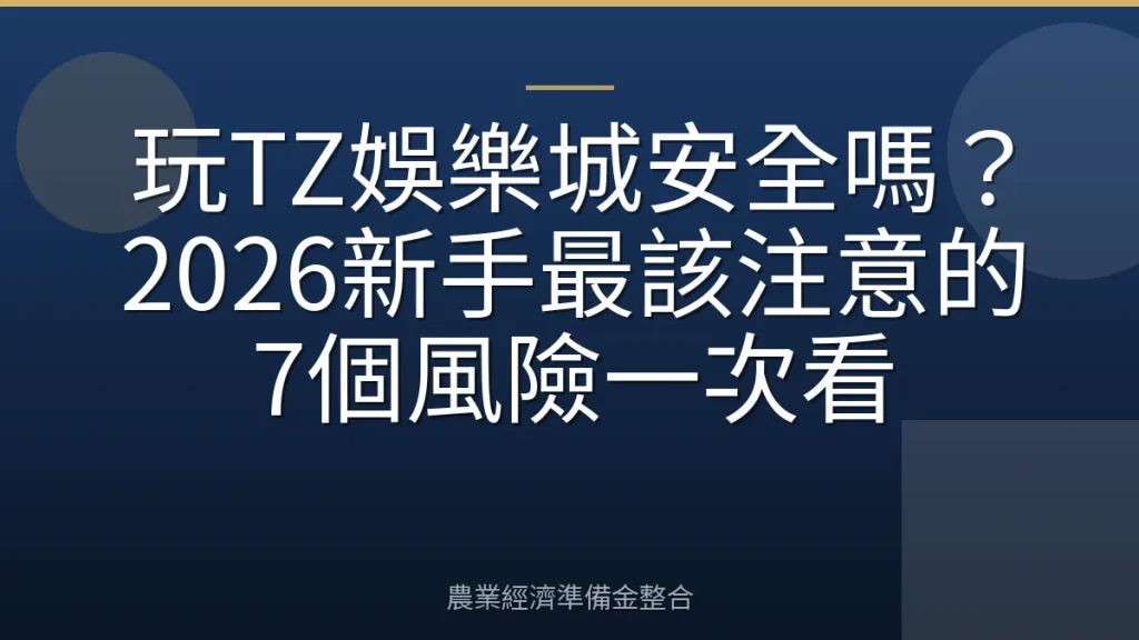 玩TZ娛樂城安全嗎？2026新手最該注意的7個風險一次看