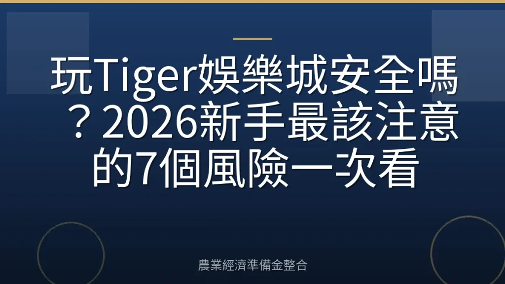 玩Tiger娛樂城安全嗎？2026新手最該注意的7個風險一次看