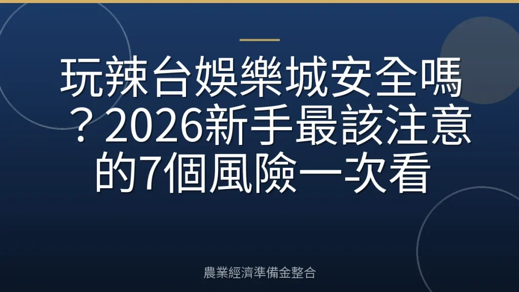 玩辣台娛樂城安全嗎？2026新手最該注意的7個風險一次看